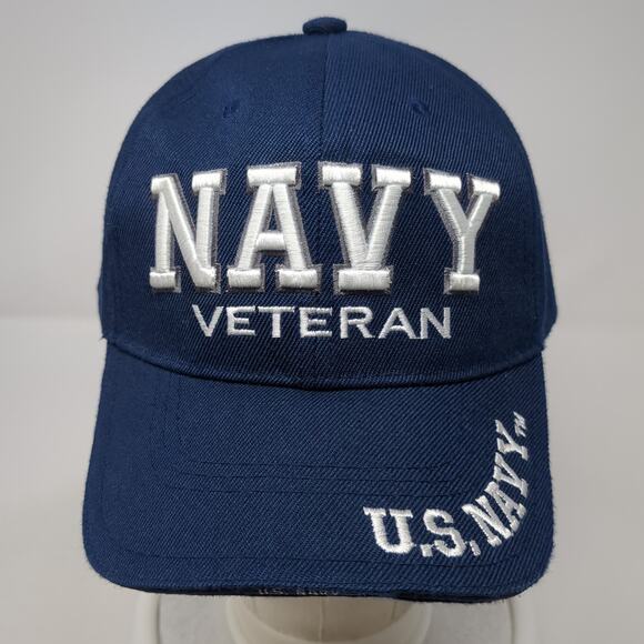 Navy Veteran U.S. Navy Strapback Baseball Cap Blue One Size Brigade K&S Unique - Picture 2 of 9